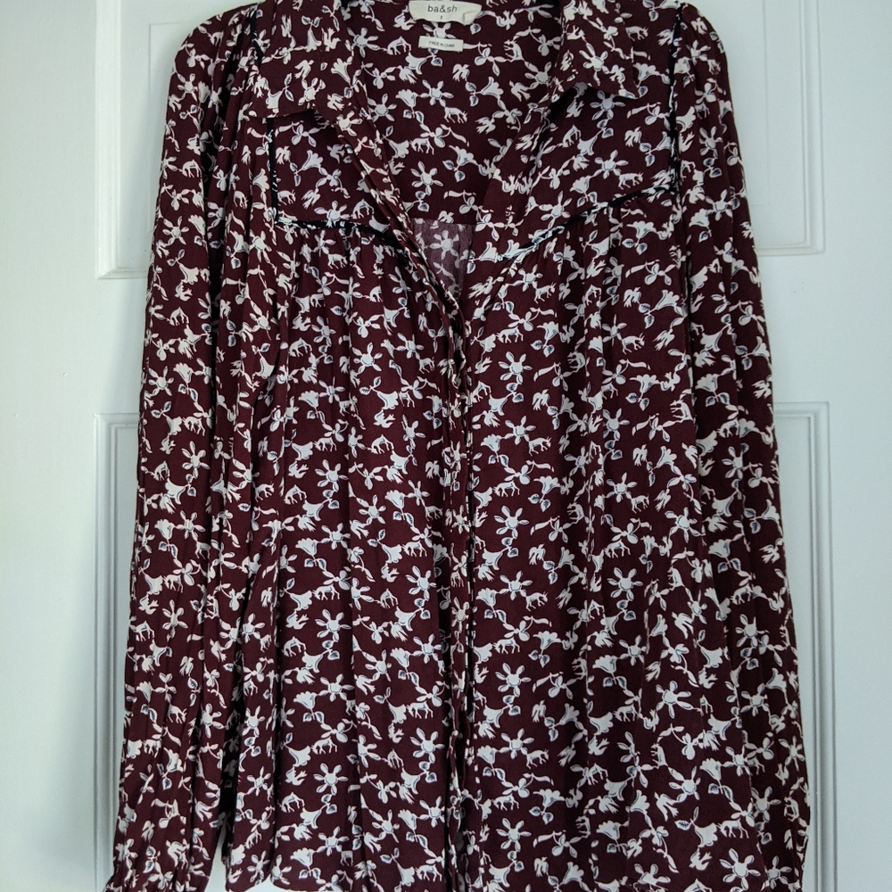 ba&sh burgundy blouse